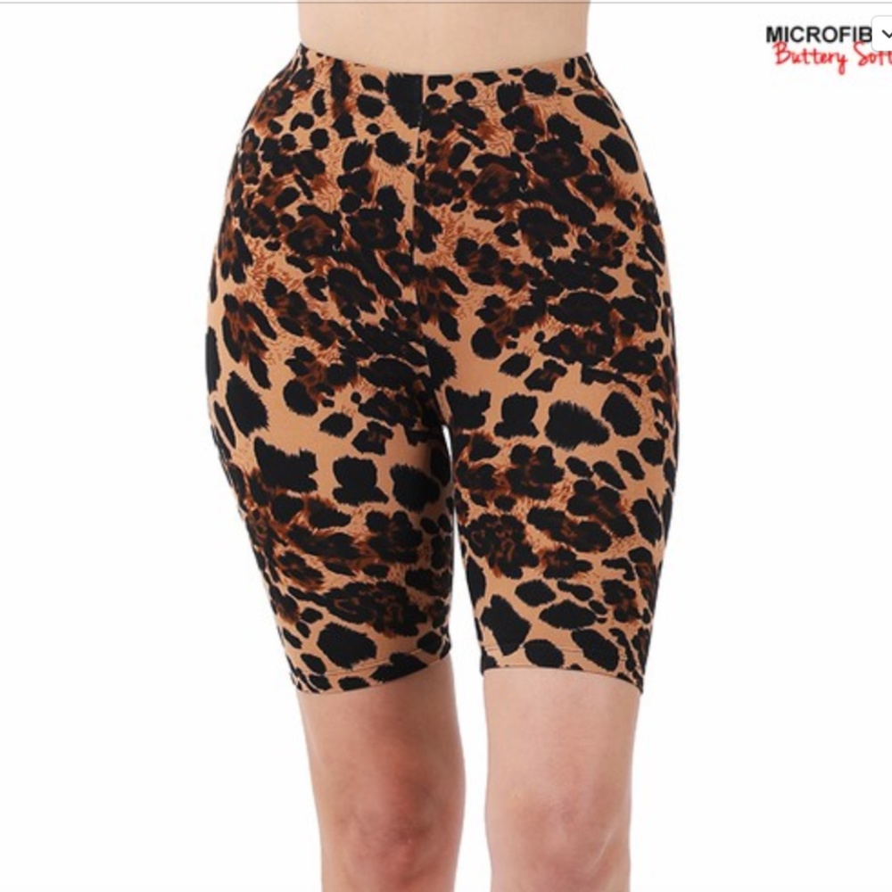 Leopard Print Biker Shorts Buttery Soft Brown New 🆕 size XL  Zenana stretch